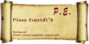 Plevo Euszták névjegykártya
